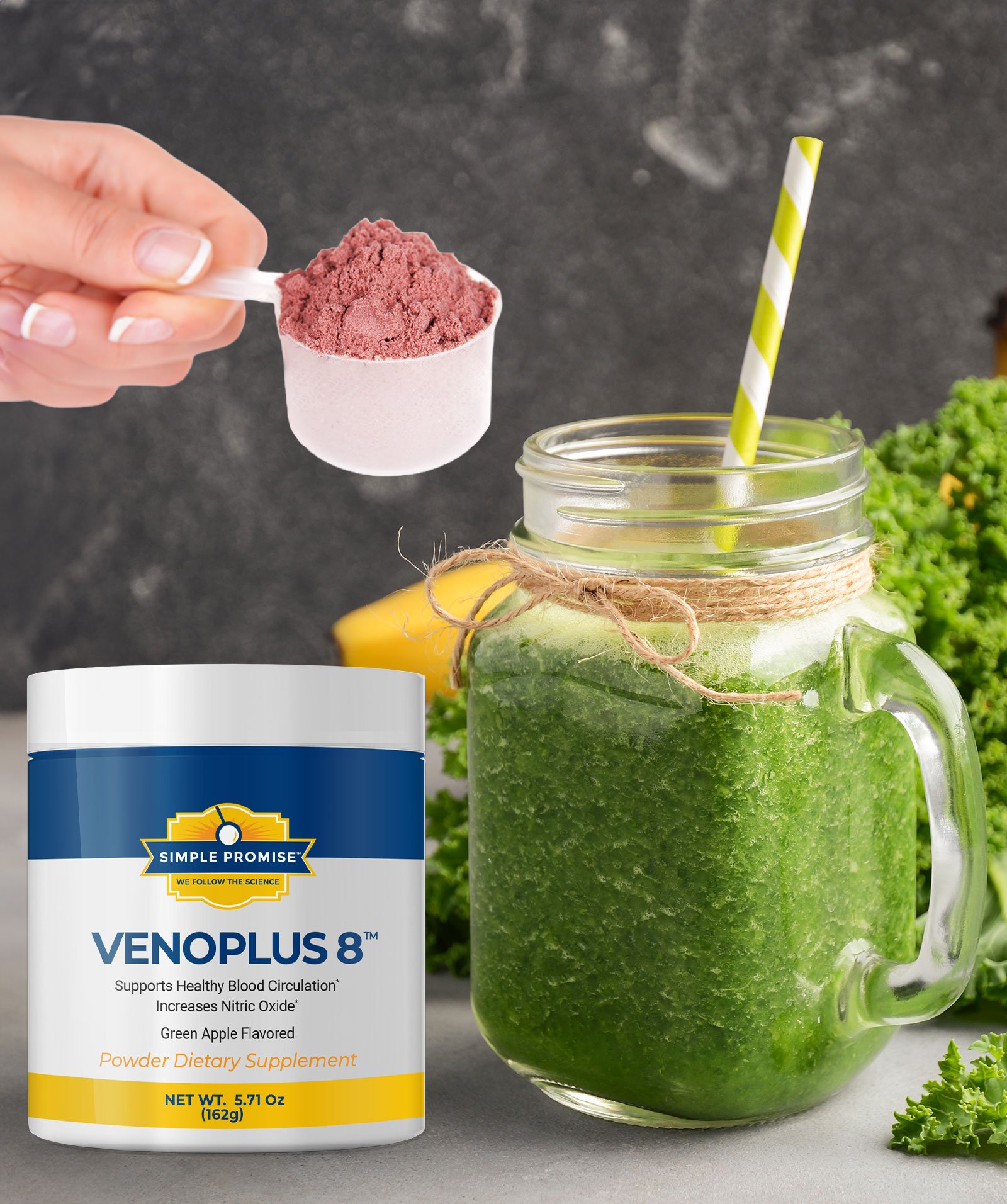 Venoplus 8 power mix in glass jar